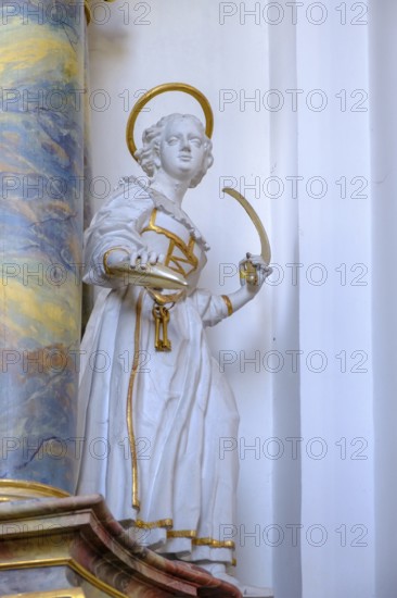 St. Notburga, Pfarrkirche St. Michael, Bertoldshofen, Ostallgäu, Swabia, Bavaria, Germany