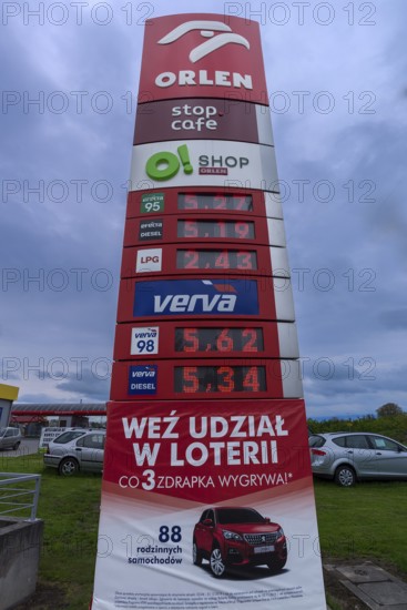 Price column of a gas station, Poland