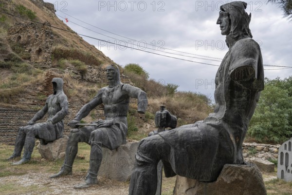 Gori, Georgia. September 9th 2025. Sculptures of Memorial of Georgian Warrior Heroes at the Foot of Gori Fortress, City of Gori, Georgia