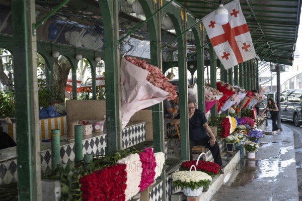 Tbilisi, Georgia. July 11th 2025. The popular Tbilisi Flower Market at Vekua Street, near Liberty Square in the Old Town of the Georgian Capital, Georgia