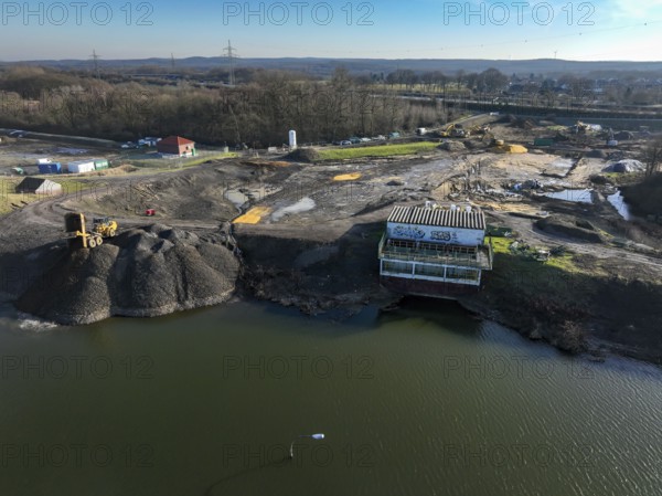Haltern-Marl, North Rhine-Westphalia, Germany - Lippe, flood protection in the Haltern-Lippramsdorf-Marl area (HaLiMa) . Flood protection on the River Lippe by relocating the dyke and thus extending the floodplain. Work is still underway here on the south dyke