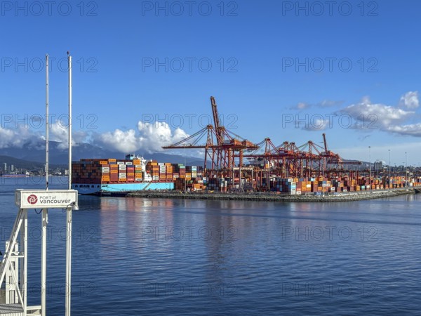Vancouver, British Columbia, Canada - The Port of Vancouver, Port of Vancouver, is Canada's largest seaport and one of the most important ports in North America, particularly on the west coast of the Pacific Ocean. Container ships are unloaded at the Centerm container terminal, Centerm is the abbreviation for Centennial Terminals