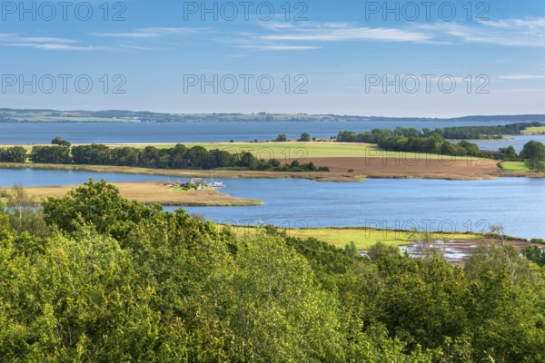 View of the lagoon landscape, Großer Jasmund Bodden, Rügen Island, Mecklenburg-Western Pomerania, Germany