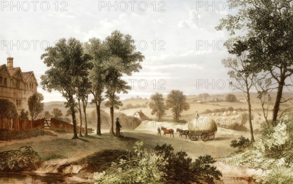 View from Moll King's House, 1760, Hampstead or Hampstead Village, London Borough of Camden, London, England, United Kingdom