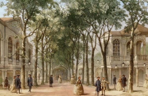 Marylebone Gardens, 1780, today an inner-city area of central London, City of Westminster, England, United Kingdom