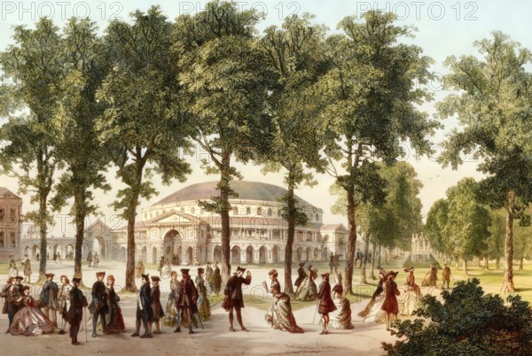 The Rotunda at Ranelagh Gardens, 1750, a public pleasure gardens in the 18th century located in Chelsea, London, England, United Kingdom