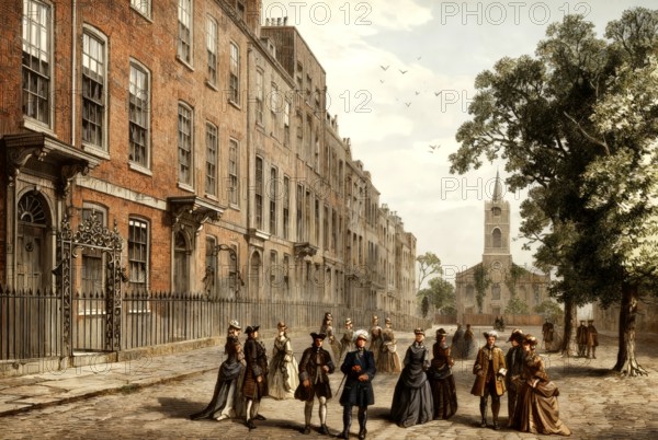 Church Row, 1750, Hampstead or Hampstead Village, London Borough of Camden, London, England, United Kingdom