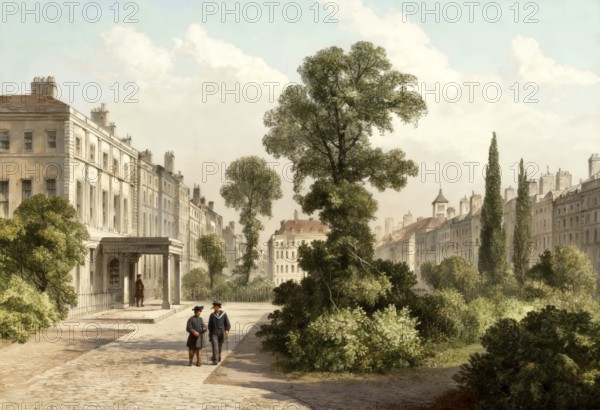 Queen Square, 1810, a garden square in the Bloomsbury district of central London, England, United Kingdom