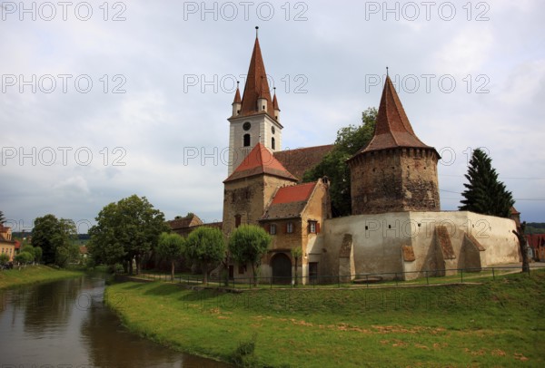 Fortified church in Cristian, German Grossau, village in Sibiu County in Transylvania, Romania