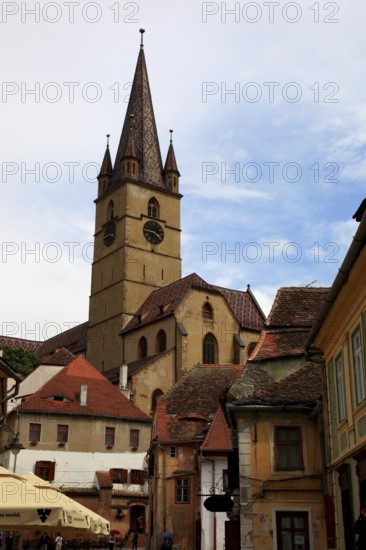 Protestant parish church in the old town of Sibiu, Sibiu, in Transylvania, Romania