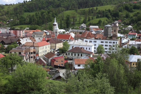 View of the city of Abrud, Abrudbanya, also Großschlatten, a town in Alba County, Transylvania, Romania