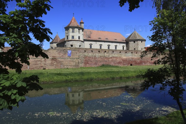 Fogarash Fortress, Cetatea Fagarasului, a historical monument, construction began in 1310, in the city of Fagaras, the fortress is now home to the Museum of the Fagaras Land, Brasov District, Transylvania, Romania