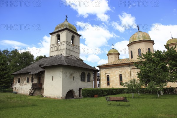 Negru Voda Monastery, Manastirea Negru Voda, main church is Hramul Adormirea Maicii Domnului, Dormition of Our Lady, Orthodox monastery complex in Campulung Muscel, Wallachia, Romania