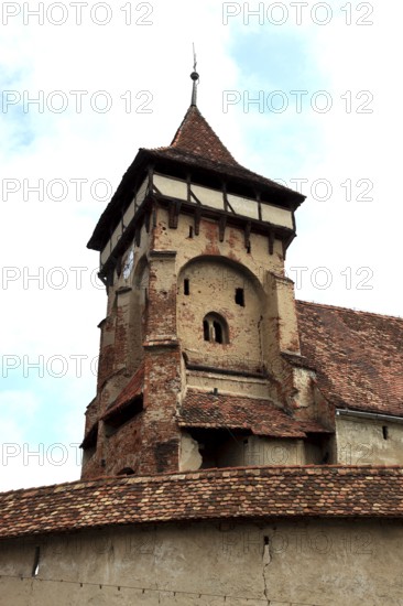 Tower of the fortified church, fortified church of Valea Viilo, German wormhole, a community in Sibiu district in Transylvania, Unesco, Romania