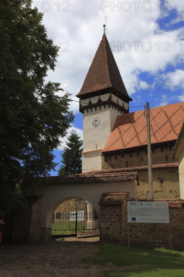 Romania, fortified church of the village of Mesendorf, Moischendref or Meschendorf, in the district of Brasov, Transylvania