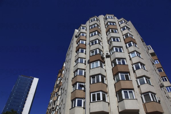 Romania, capital city Bucharest, Bucuresti, high-rise building in the city center, apartments and offices