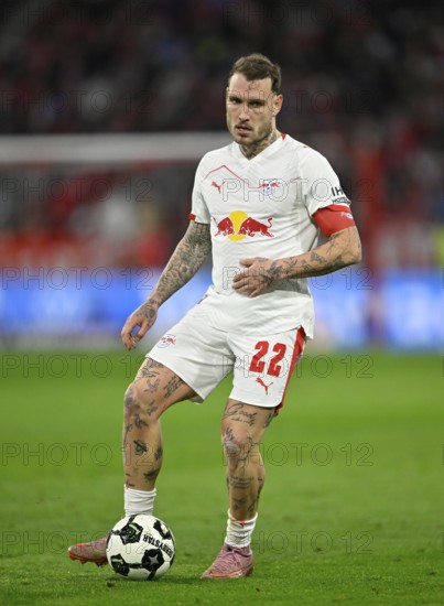 David Raum RasenBallsport RB Leipzig RBL (22) Action on the ball Football Bundesliga, DFB Cup, Allianz Arena, Munich, Bavaria, Germany