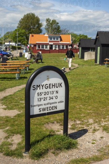 Sweden's southernmost cafe in Smygehamn in Trelleborg municipality, Baltic Sea, Skåne County, Sweden, Scandinavia