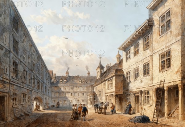 Interior of Furnival's Inn, Holborn, London, England, 1754