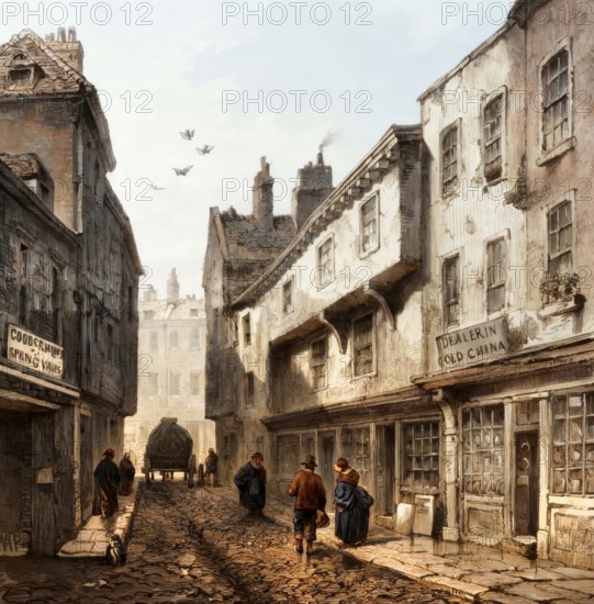 Leather Lane, a street in the Holborn area of London, England, 18th century