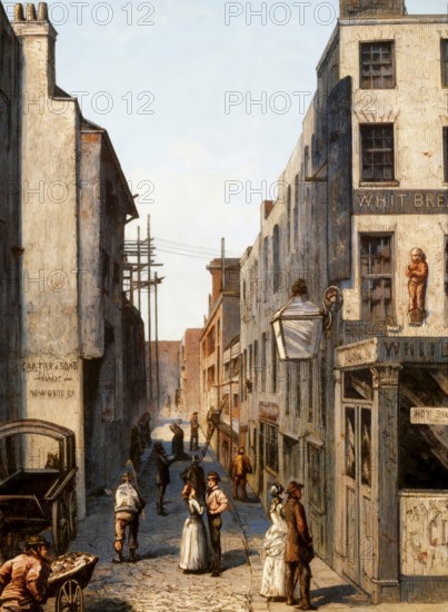 Cock Lane, a small street in Smithfield in the City of London, 18th century, England, United Kingdom
