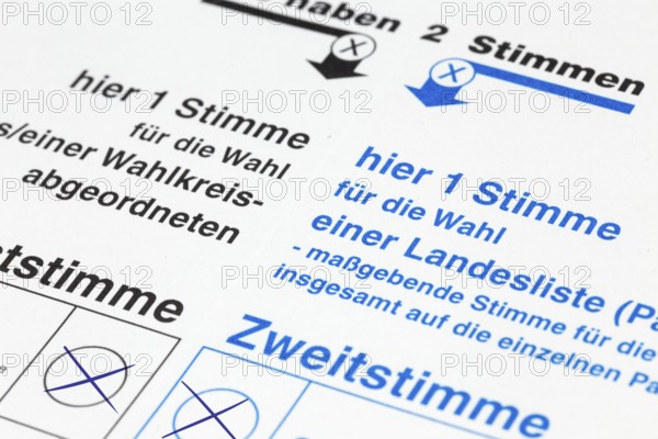 Symbolic picture of state elections: close-up of a ballot paper