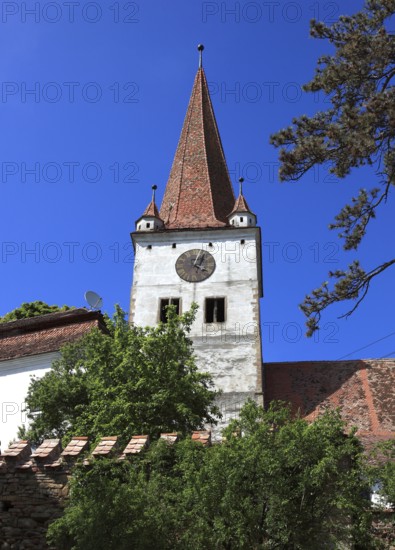 Fortified church in Großschenk, Cincu, an important fortified church of the Transylvanian Saxons in the district of Brasov, Transylvania, Romania
