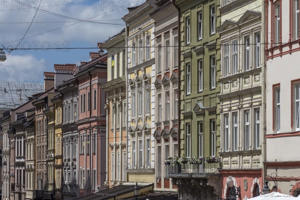 19th century house facades, Lviv, Ukraine