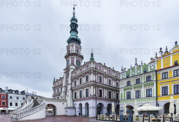 Italian Renaissance style town hall built in 1578, Zamosc, Poland