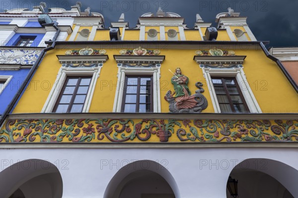 House façade built in Italian Renaissance style in 1578, Zamosc, Poland