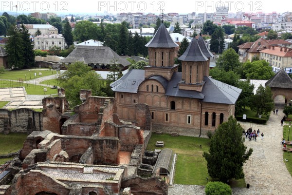 The royal courtyard, Curtea Domneasca, in Targoviste, Romania. The ruins of the fortress are known for their connection to Vlad the Impaler, who was the inspiration for the Dracula legend