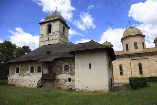 Negru Voda Monastery, Manastirea Negru Voda, main church is Hramul Adormirea Maicii Domnului, Dormition of Our Lady, Orthodox monastery complex in Campulung Muscel, Wallachia, Romania