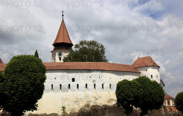 Fortified church of Tartlau, Prejmer, over 270 chambers on four floors are built into the interior of the castle walls, which served as a refuge and storage space for the villagers during sieges, one of the best-preserved fortified churches in Transylvania, Romania