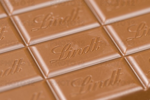 Lindt chocolate Swiss chocolate bar chocolate background with logo in Stuttgart, Germany