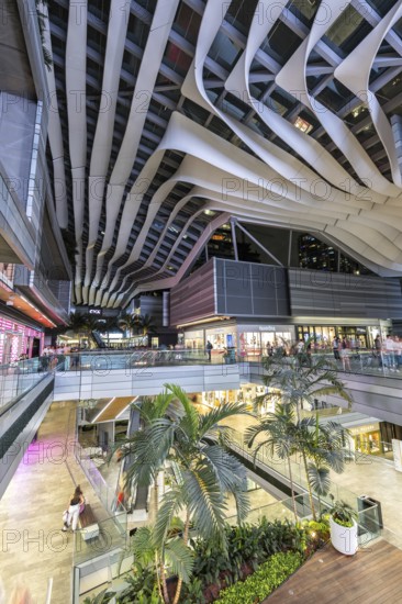 Miami modern shopping center Brickell City Centre shopping mall shopping at night in Miami, USA