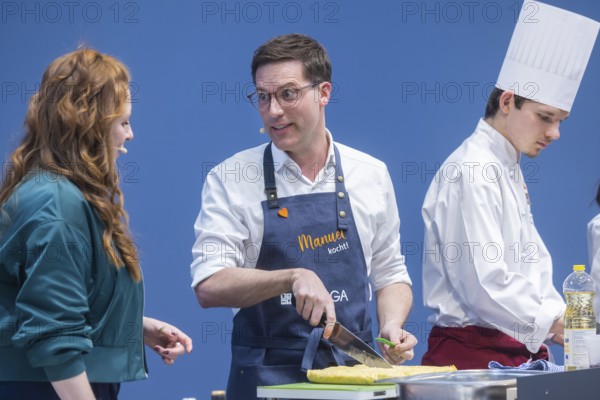 Manuel is cooking! at Intergastra in Stuttgart. DEHOGA Baden-Württemberg event with Manuel Hagel, the CDU's top candidate for the post of Minister-President. Baden-Württemberg will elect a new state parliament on March 5, 2026. INTERGASTRA, leading trade fair for the hotel and catering industry. Stuttgart, Baden-Württemberg, Germany