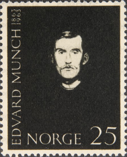Edvard Munch (1863-1944) is Norway's foremost artist and became an important source of inspiration for German Expressionism. His most famous work is The Scream. Portrait on a Norwegian stamp