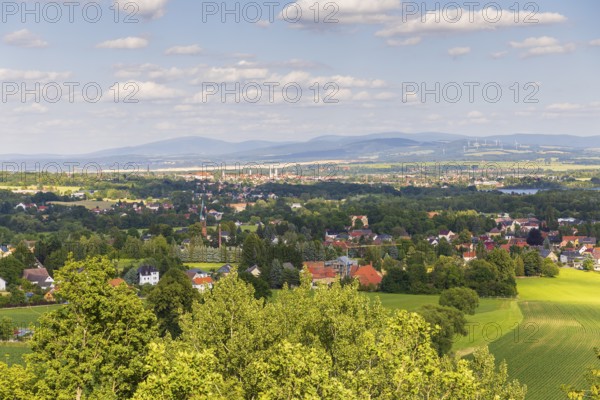 View from the Koitsche via Hörnitz to Zittau, Upper Lusatia, Saxony, Germany
