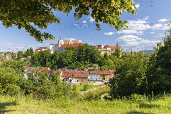 City view of the old town with Ortenburg and Spree, Bautzen, Upper Lusatia, Saxony, Germany
