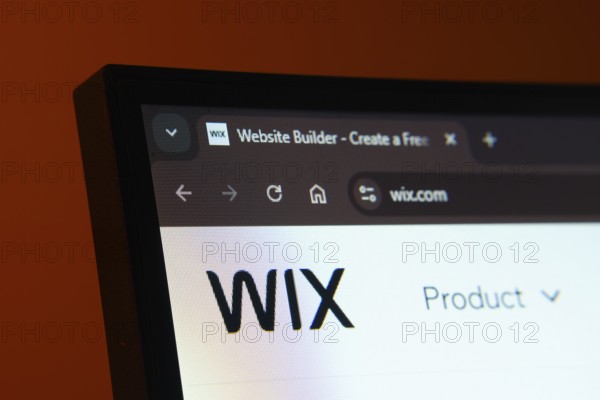 Dhaka, Bangladesh- 02 June 2025: Close-up of a computer screen displaying the Wix web interface in dark mode