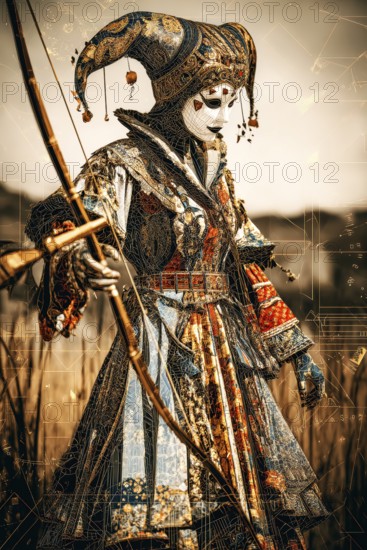 Modern representation of tarot card The Fool symbolizing innocence, freedom, originality, foolishness, idealism, youth, spontaneity, AI generated