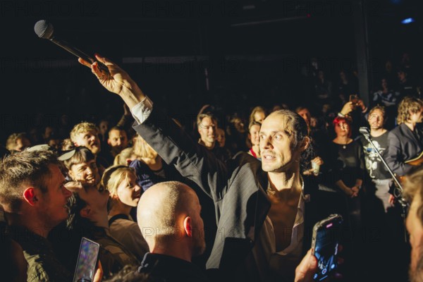 Singer Ben Hartmann from Billions live in the audience on 10 years of cocaine and raspberry ice cream tour 2026 in Berlin ballroom Kreuzberg on 05.02.2026