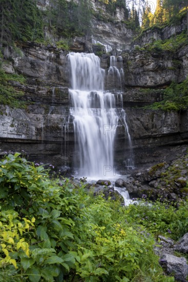 Cascata di Mezzo waterfall, long exposure, Vallesinella, Brenta, Trentino, Italy