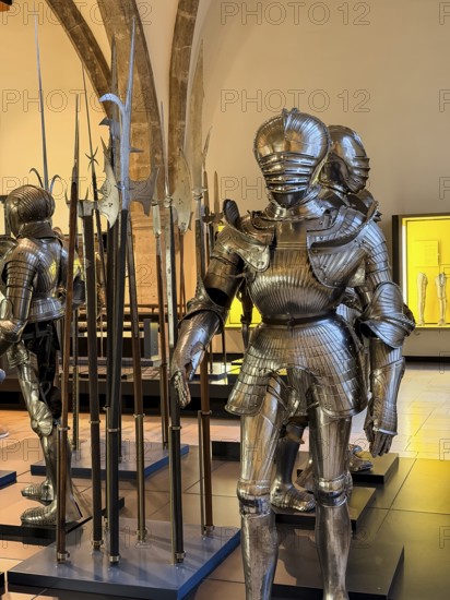 Historical Armour, Hall with Weapons and Armor, Bavarian National Museum, Munich, Upper Bavaria, Bavaria, Germany