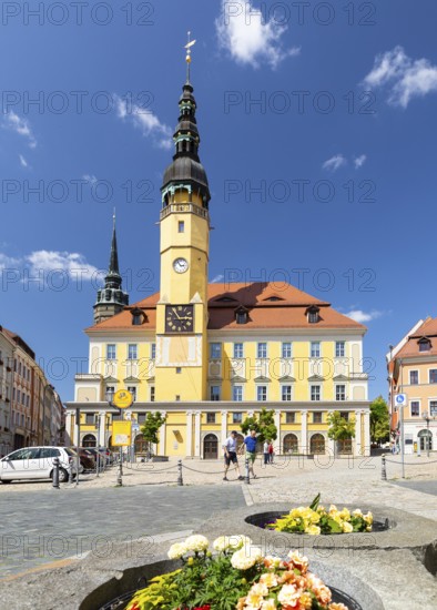 Hauptmarkt with St. Peter's Cathedral and Town Hall, Bautzen, Upper Lusatia, Saxony