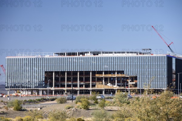 Phoenix, Arizona - Construction of the TSMC Arizona semiconductor manufacturing complex. The Taiwanese company is investing $165 billion in multiple plans on the 900 acre site