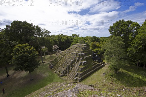 Northern Acropolis from above, Yaxha-Nakum-Naranjo National Park, Biósfera Maya Nature Reserve, Lowlands, Petén Department, Guatemala