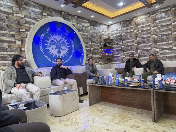 In Kobani, Syria, on February 1, 2026, a Syrian Government delegation meets with Kurdish leaders from the Syrian Democratic Forces (SDF) to prepare for the deployment of government security forces in the city of Ayn al-Arab, in implementation of the January 18 agreement, Aleppo, Kobani, Syria