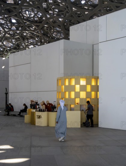 Louvre Abu Dhabi architecture, art museum by French architect Jean Nouvel, buildings on Saadiyat Island, Abu Dhabi, United Arab Emirates
