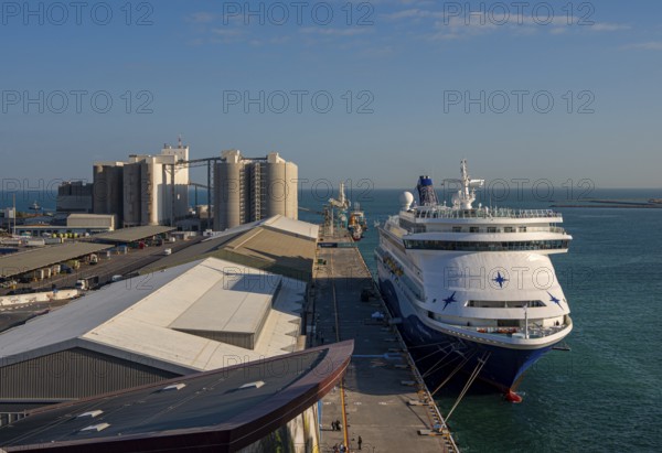 Cruise ships at the cruise terminal in Abu Dhabi, UAE, United Arab Emirates